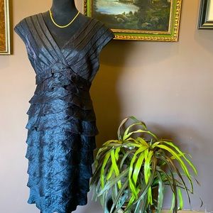 Ruffled Formal Black Dress